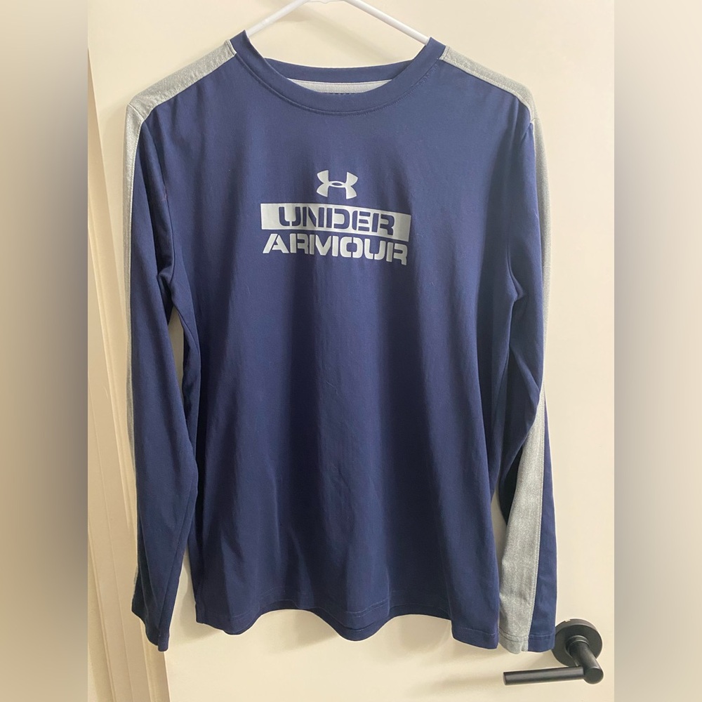 Under Armour Boys' ColdGear Infrared Top Size Youth‎ XL Navy/Gray